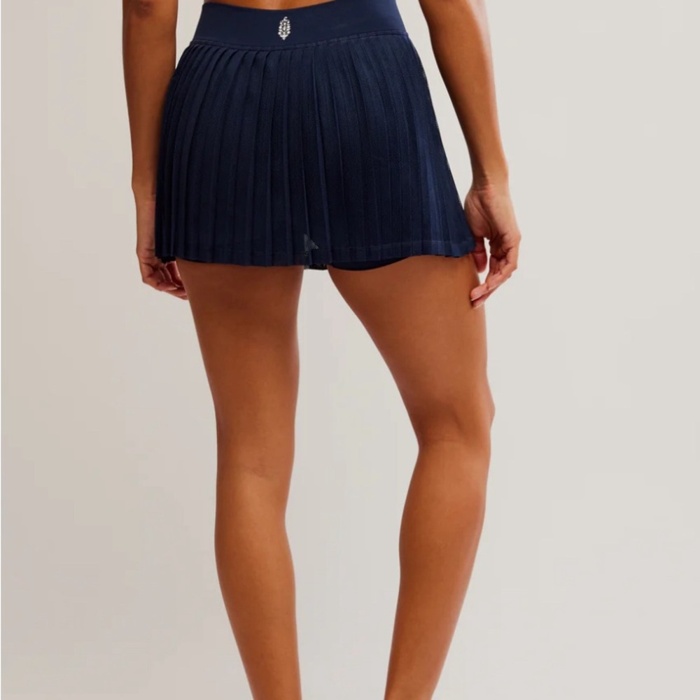 Free People Movement Rally Ruffle Mini Skirt in Navy